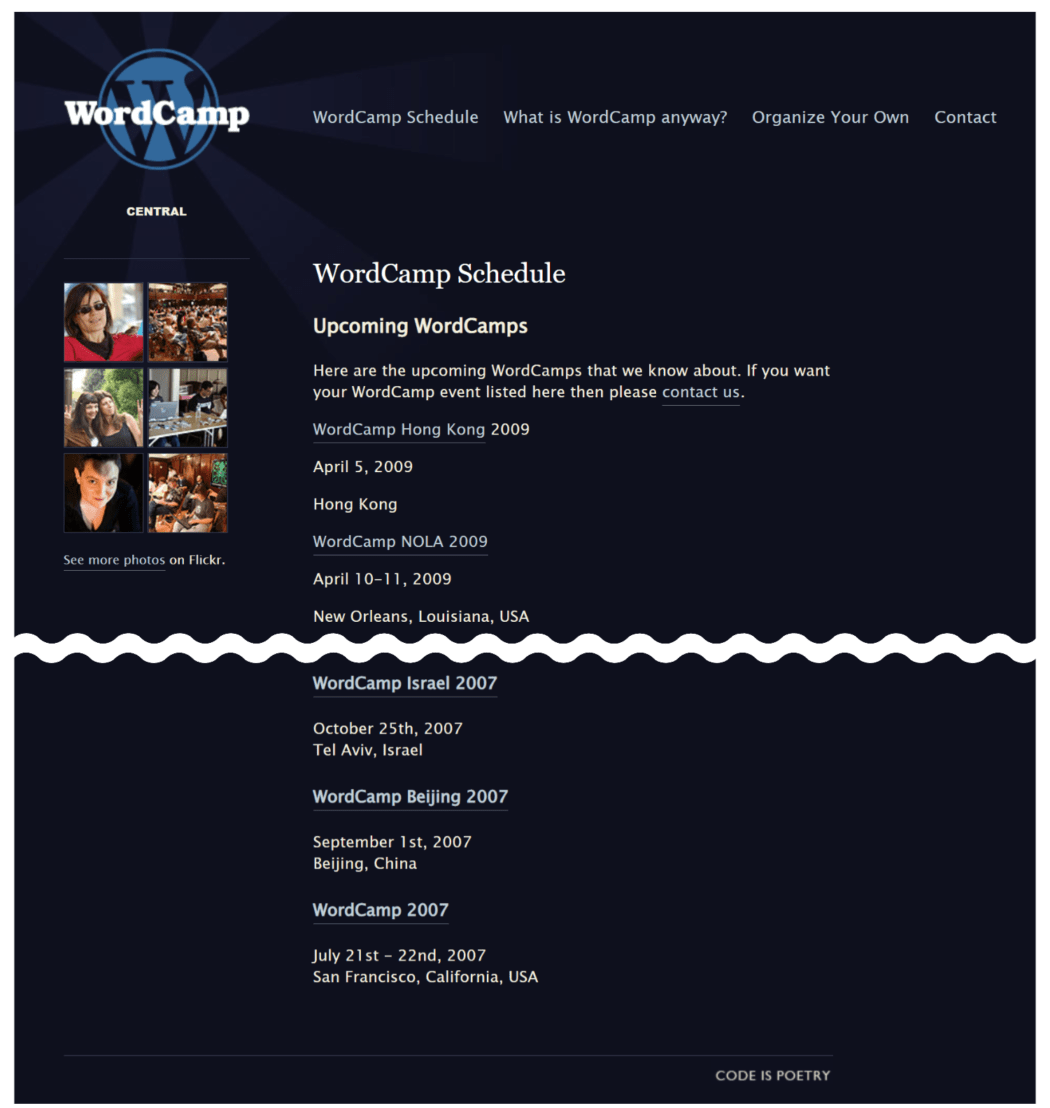 2009 Footer > WordCamp
