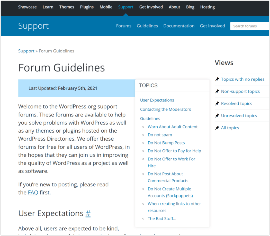 2021 Support > Forum Guidelines