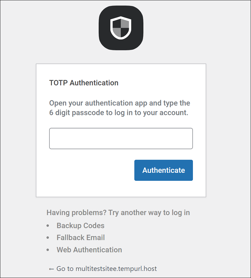 TOTP authentication