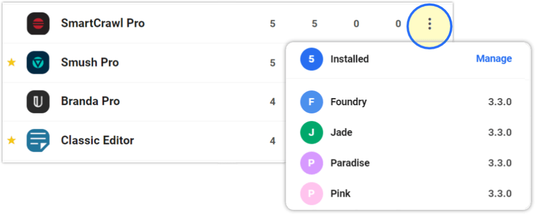 plugins - manage existing 2