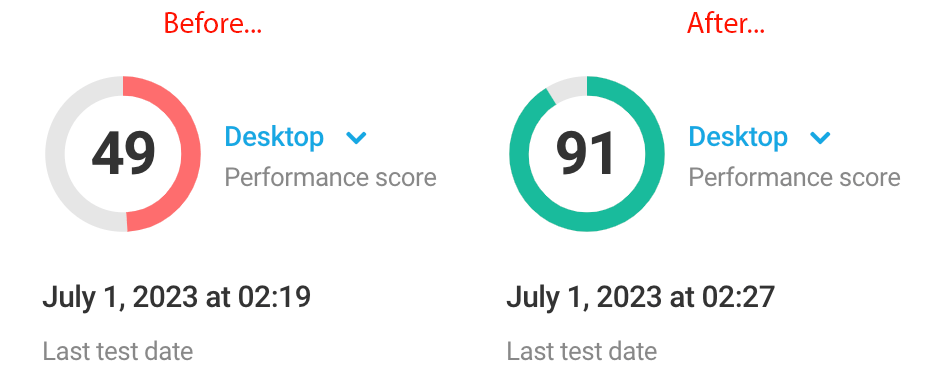Hummingbird JS Delay - Before and After comparison results