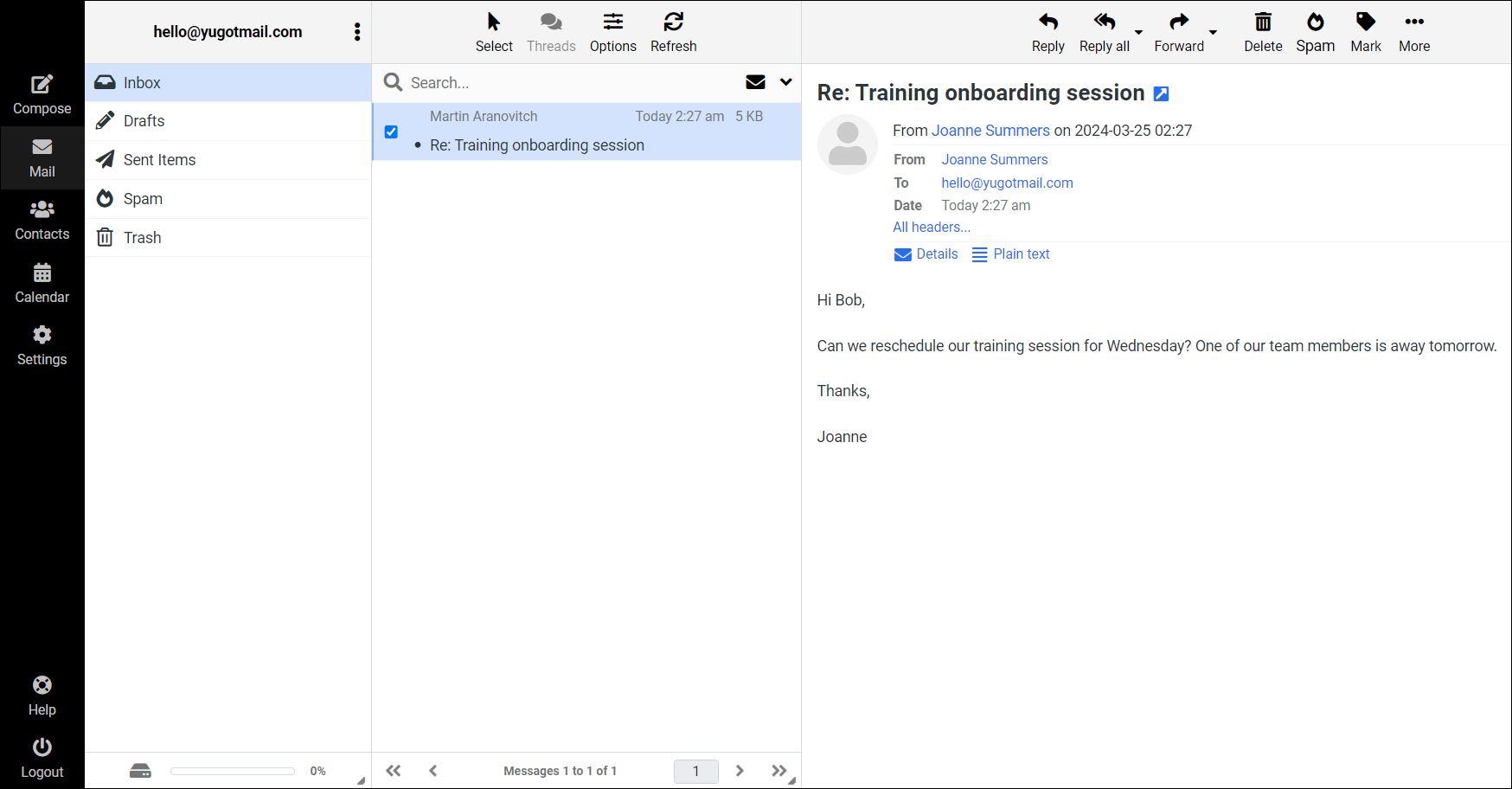 Pro Email inbox.
