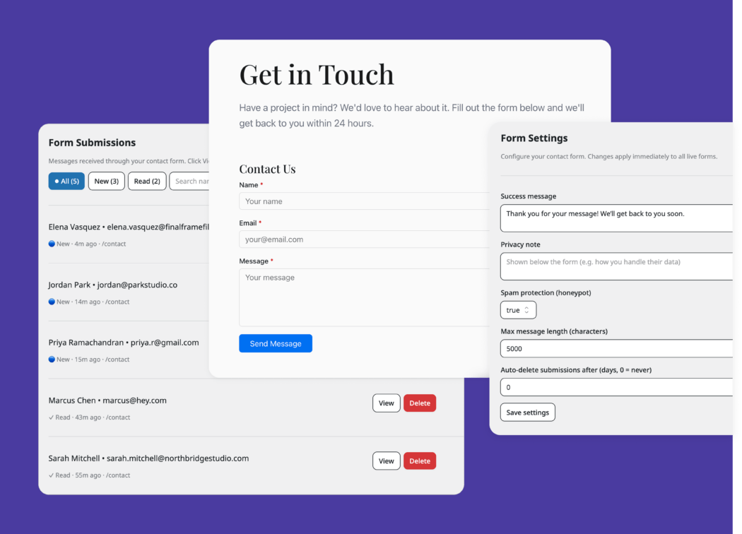 Contact form plugin