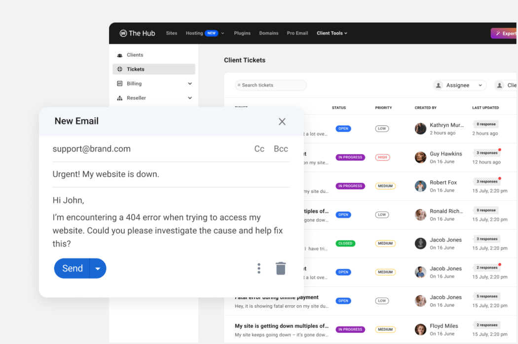 Email to Tickets workflow