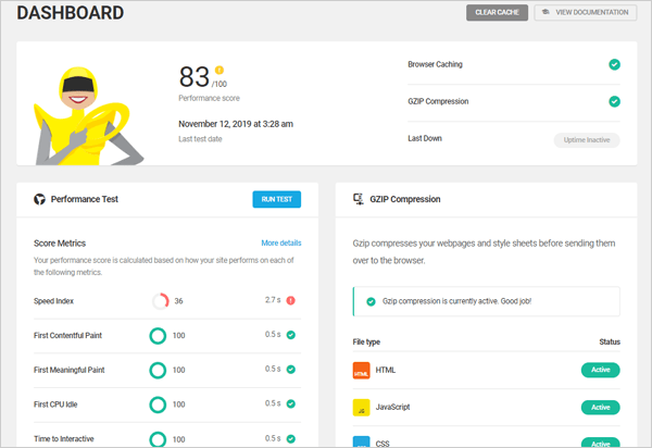 Hummingbird WordPress optimization plugin.