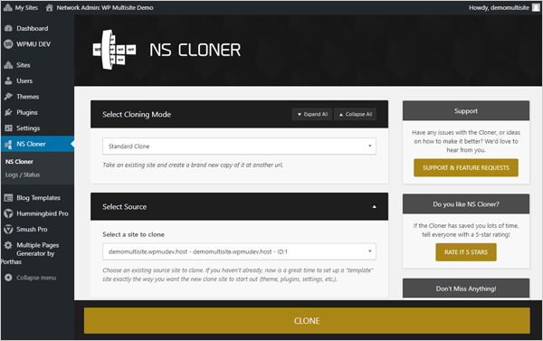 NS Cloner for WordPress Multisite