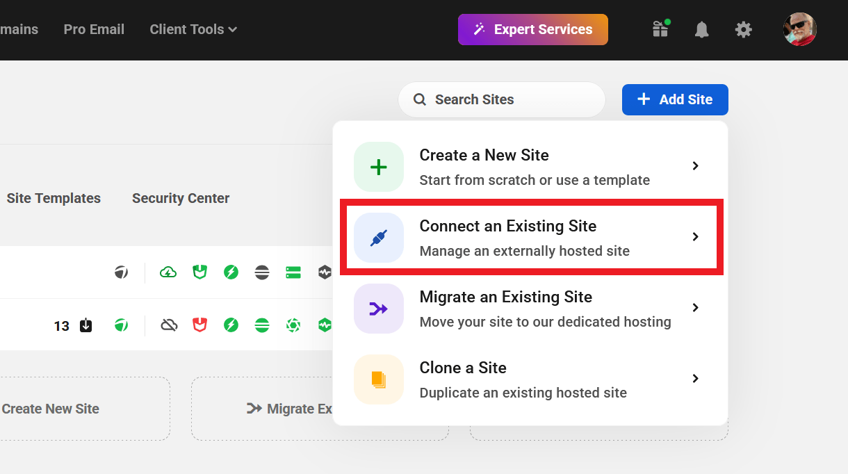 Connect a new site to The Hub