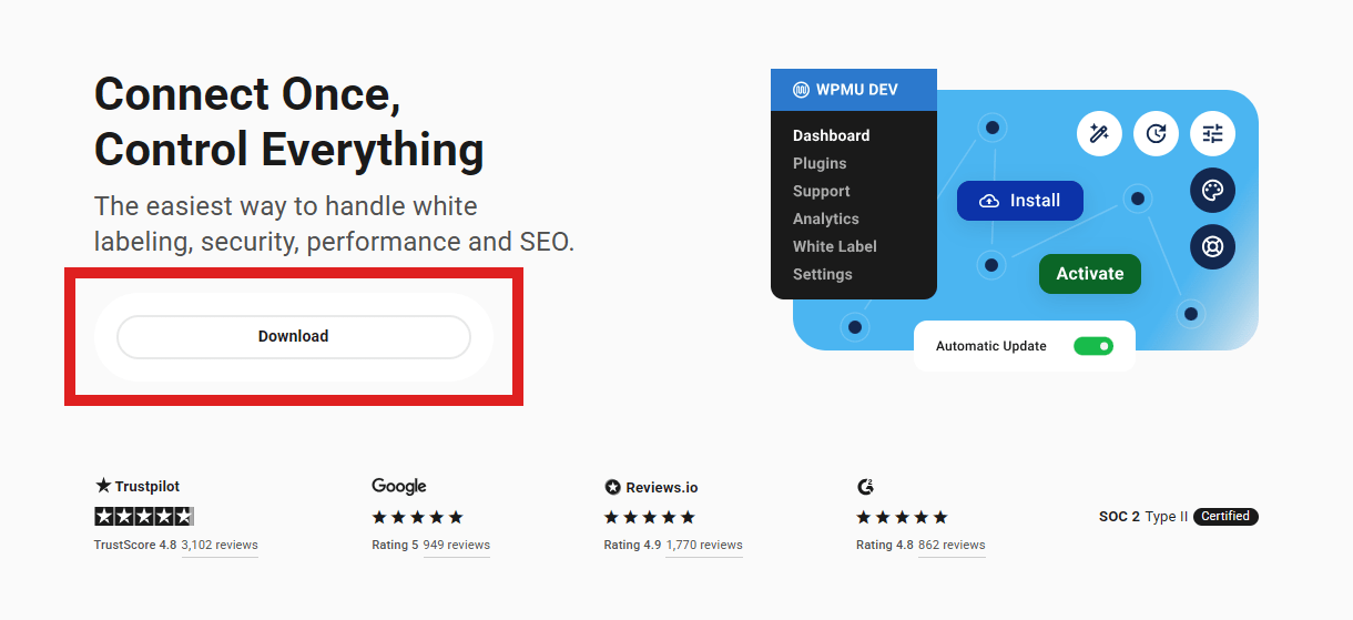 Click Download to download the Dashboard plugin