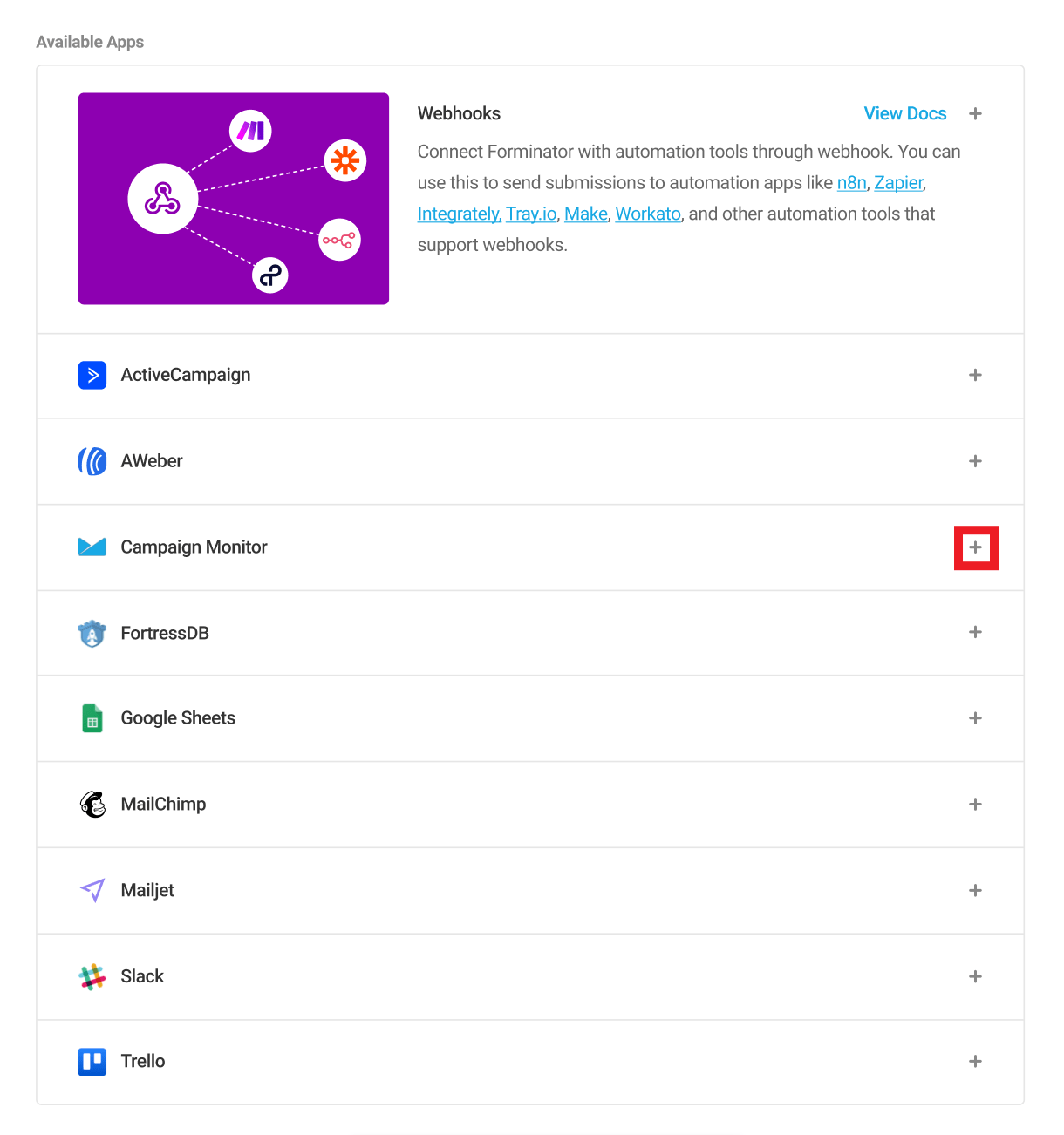 Forminator Campaign Monitor integration