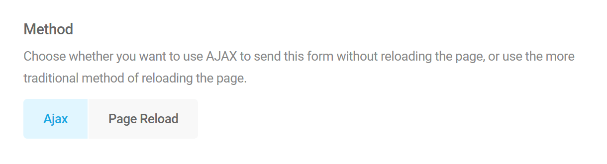 Select submission method in Forminator forms