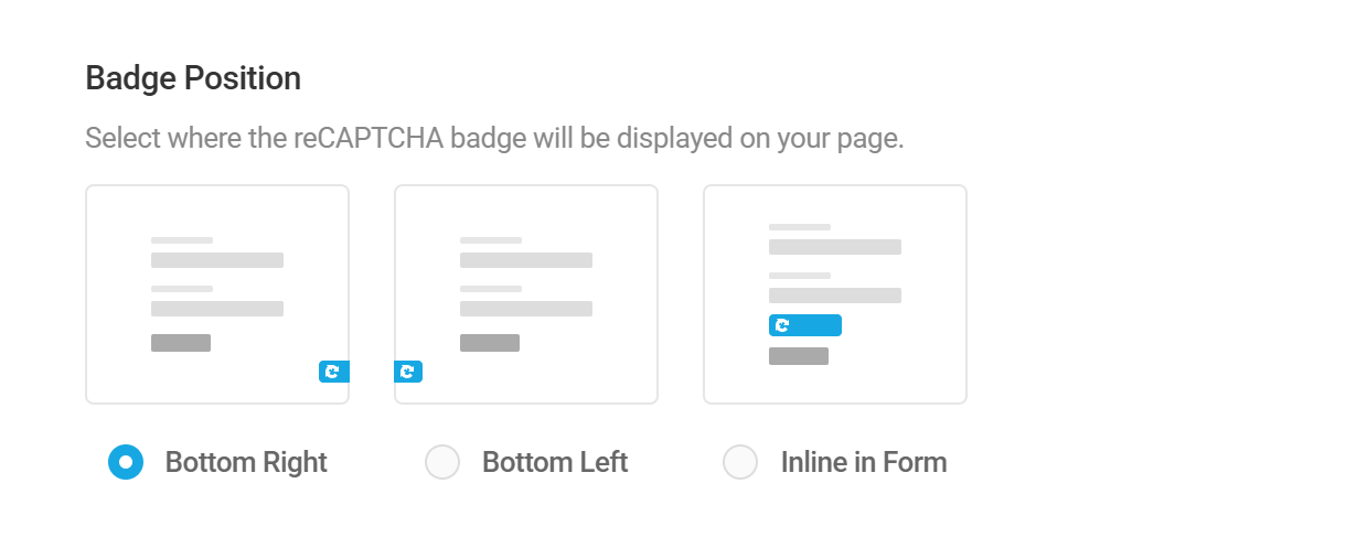 Set badge position for Google reCAPTCHA field in Forminator