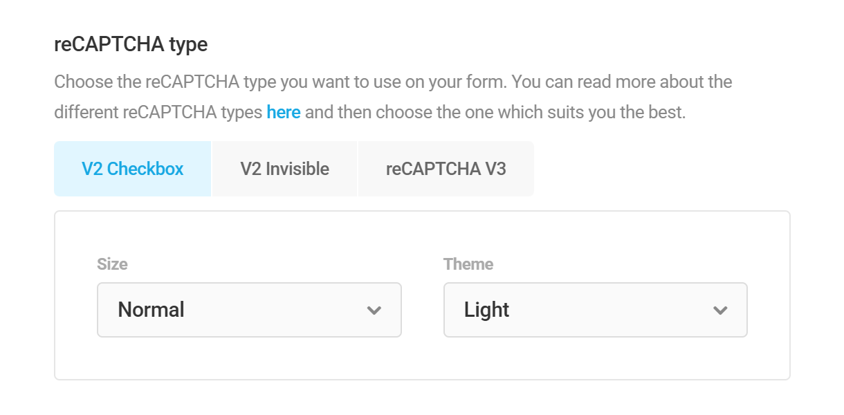 Using Google reCAPTCHA v2 in a Forminator form