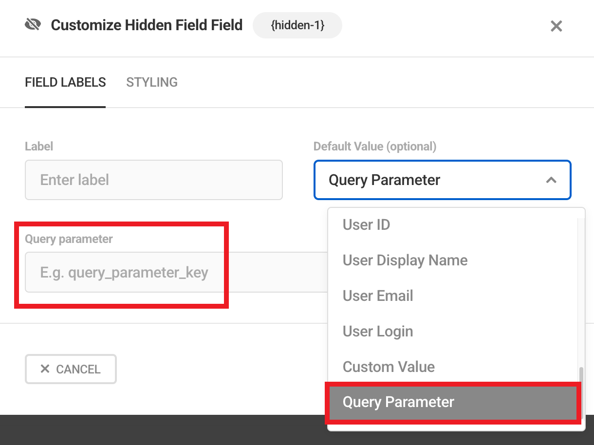 djust label and set value for hidden field in Forminator form