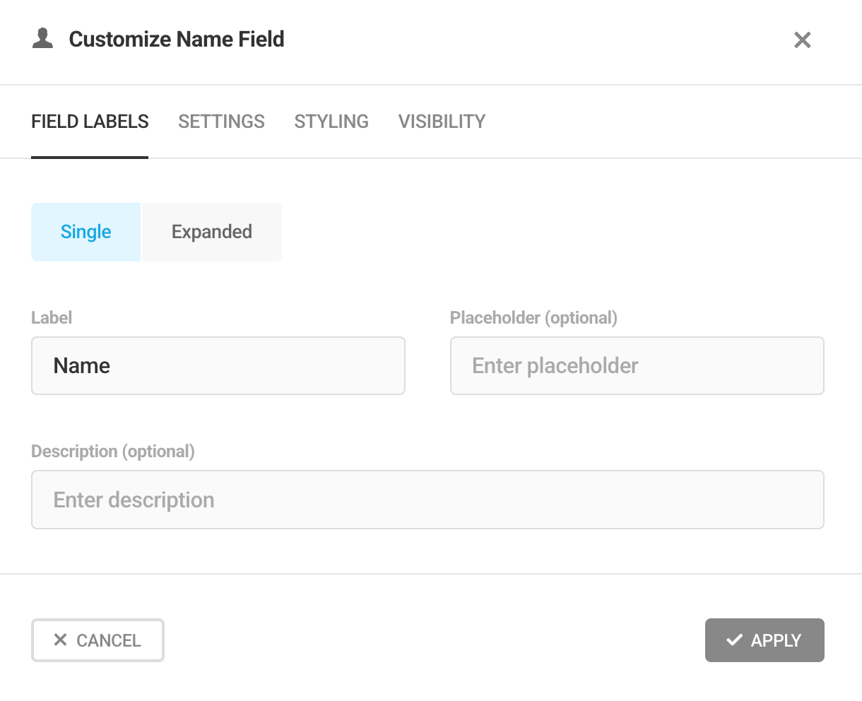 Using single name option for Forminator Name field