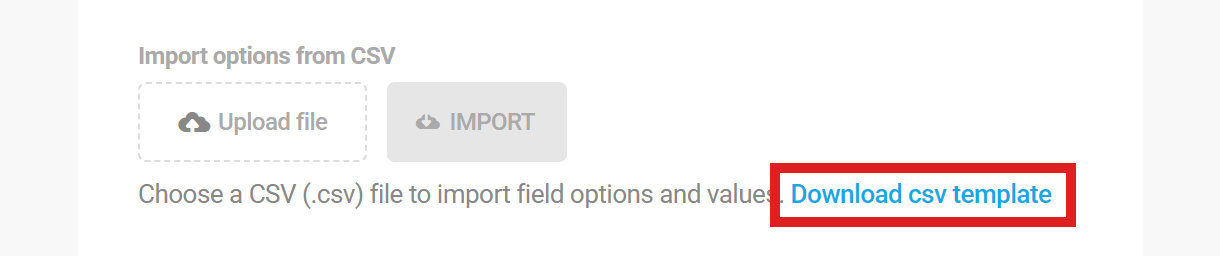 Bulk add options to radio field via csv file