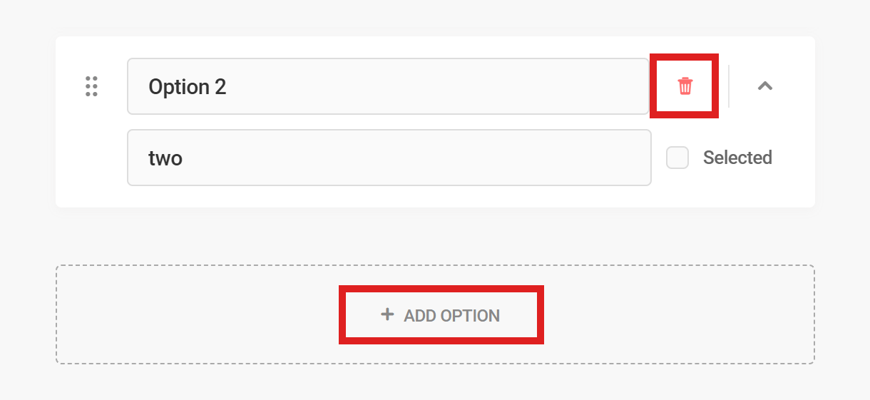 Add radio field option