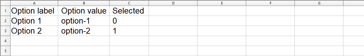 Bulk add options to select field via csv file example