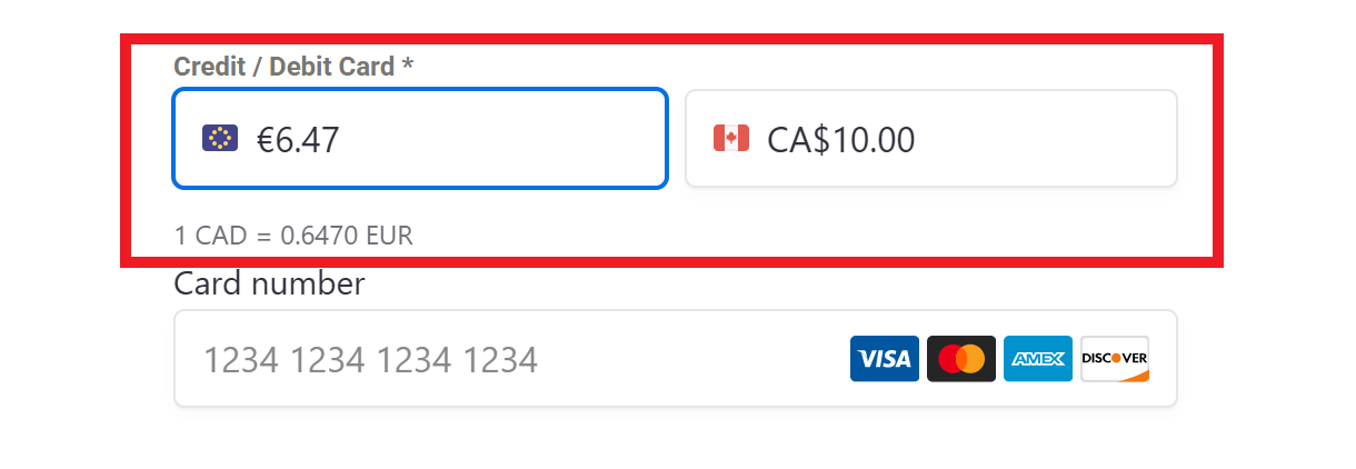 Display prices in user's local currency