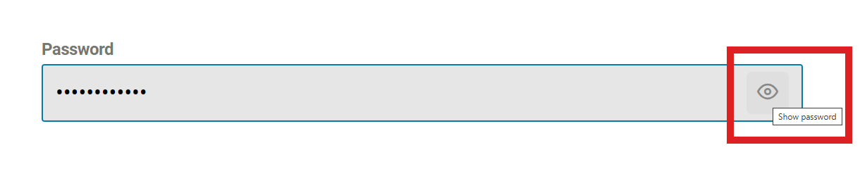 Password visibility toggle enabled in a Forminator registration form