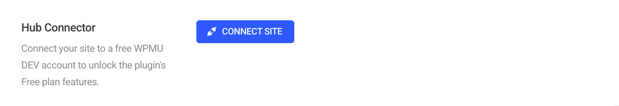 Connect site to a free WPMU DEV account