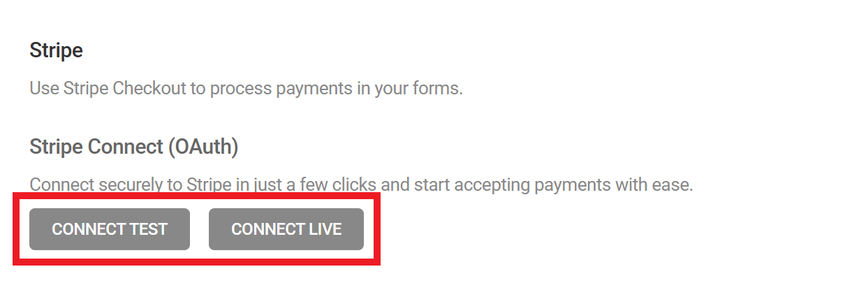 Connect Stripe payment gateway in Forminator