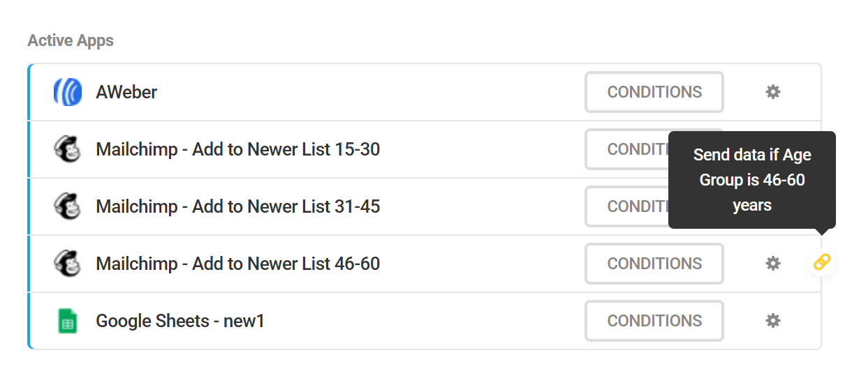 Send data conditionally to MailChimp from a Forminator form