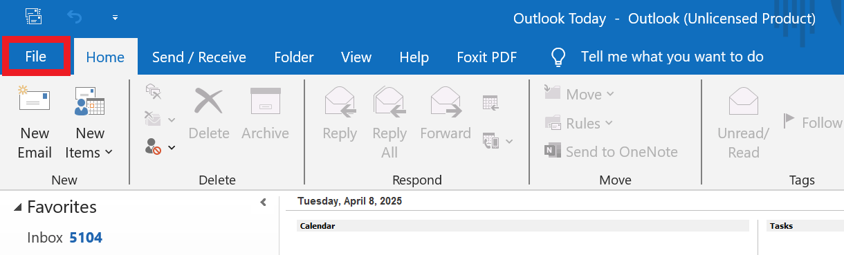 Open File location in Outlook