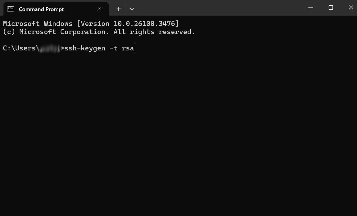 Creating a SSH key via command line
