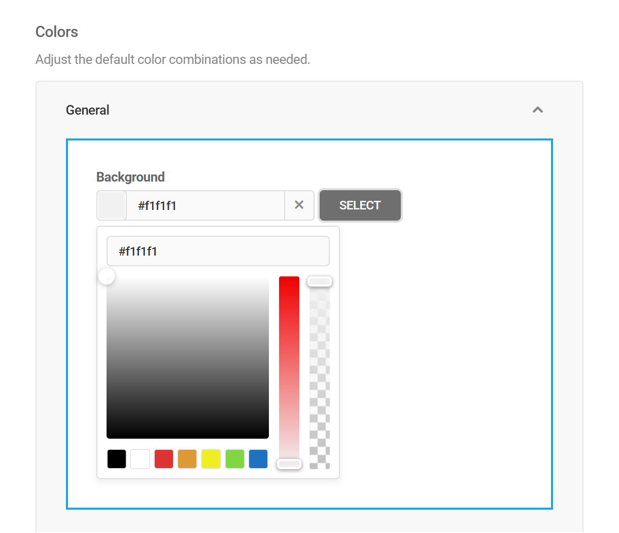 Color picker in Branda color scheme module