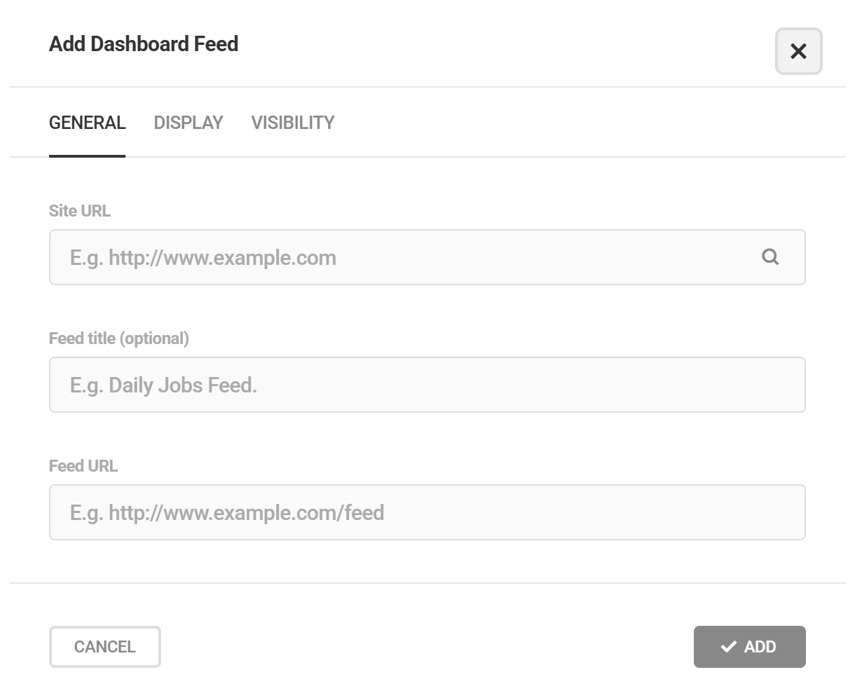 Add new dashboard feed in Branda
