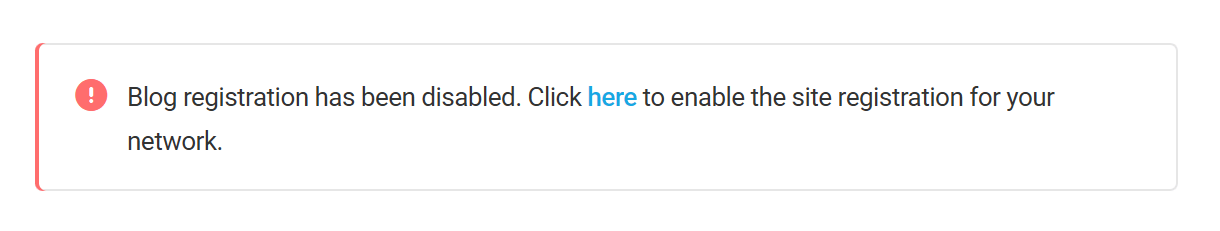 Branda registration emails new blogs disabled alert