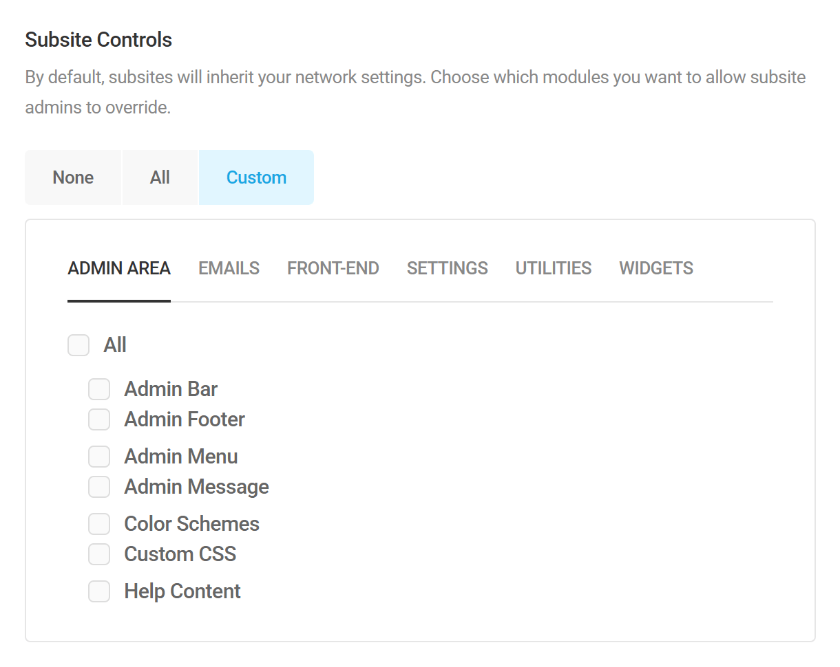 Branda permissions settings in multisites