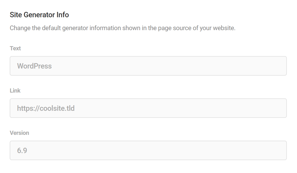 Edit info in Branda site generator module