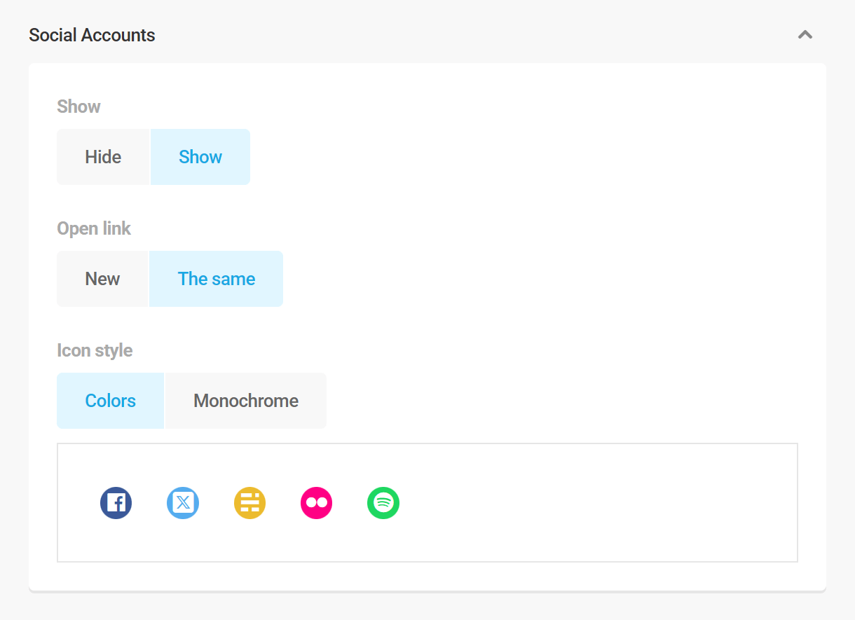 Branda status pages social accounts design options
