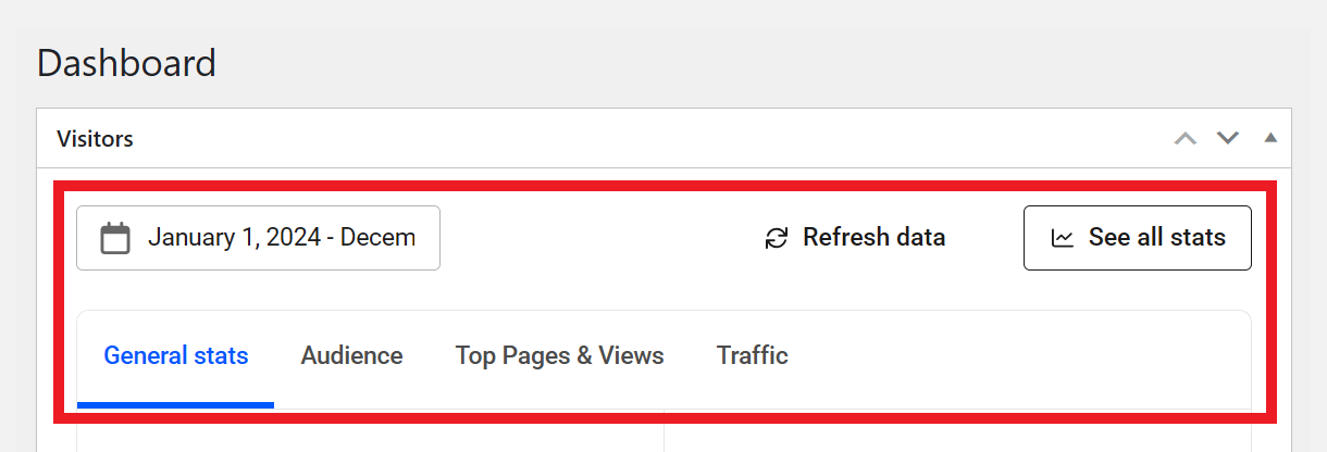 Dashboard statistics widget filters in Beehive