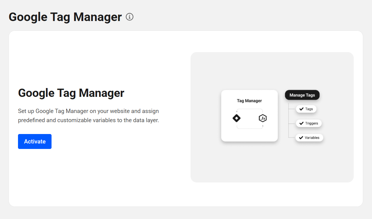 Activate Google Tag Manager integration in Beehive