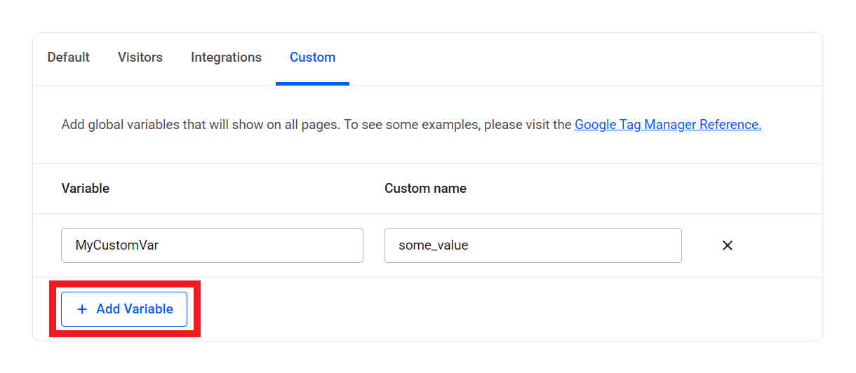 Configure custom GTM variables in Beehive