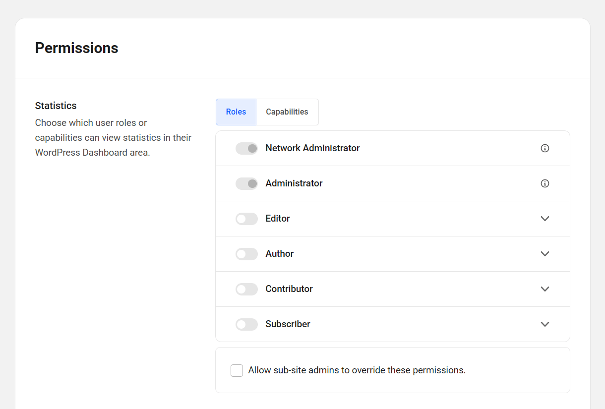 Allow user roles to view Beehive statistics