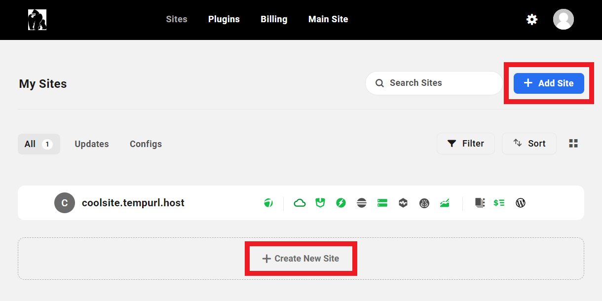 Create new hosting site in the Client Portal