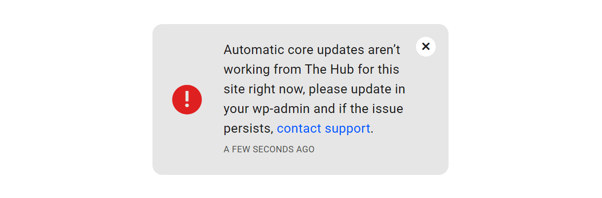 Core updates disabled notice
