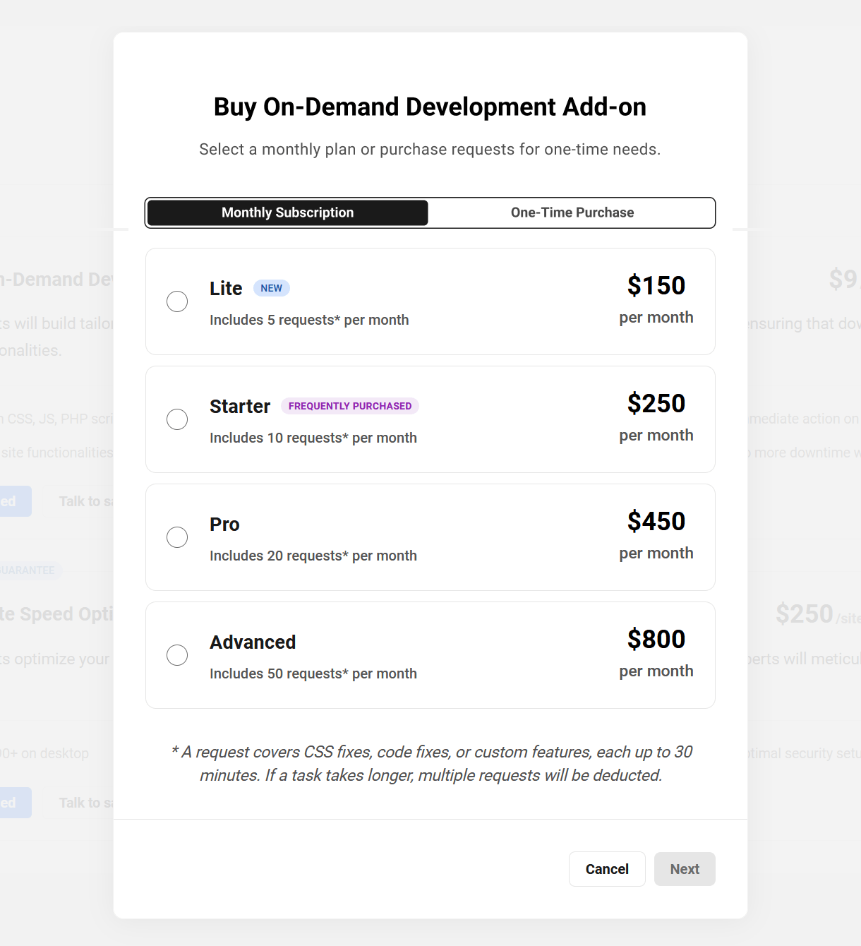 On-Demand Development plans