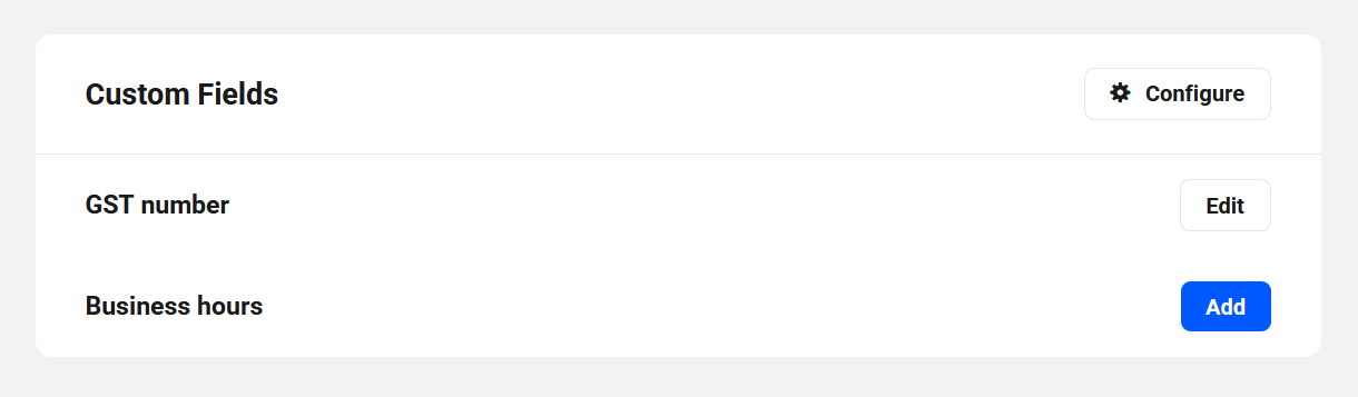 Custom Business info fields in Client Tools