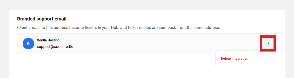 Delete tickets via email configuration