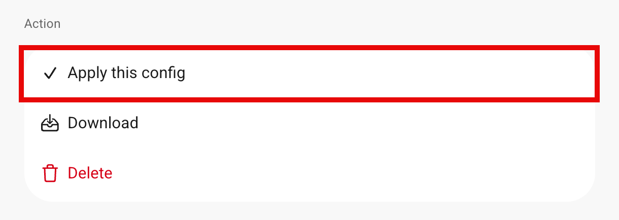 Apply custom config