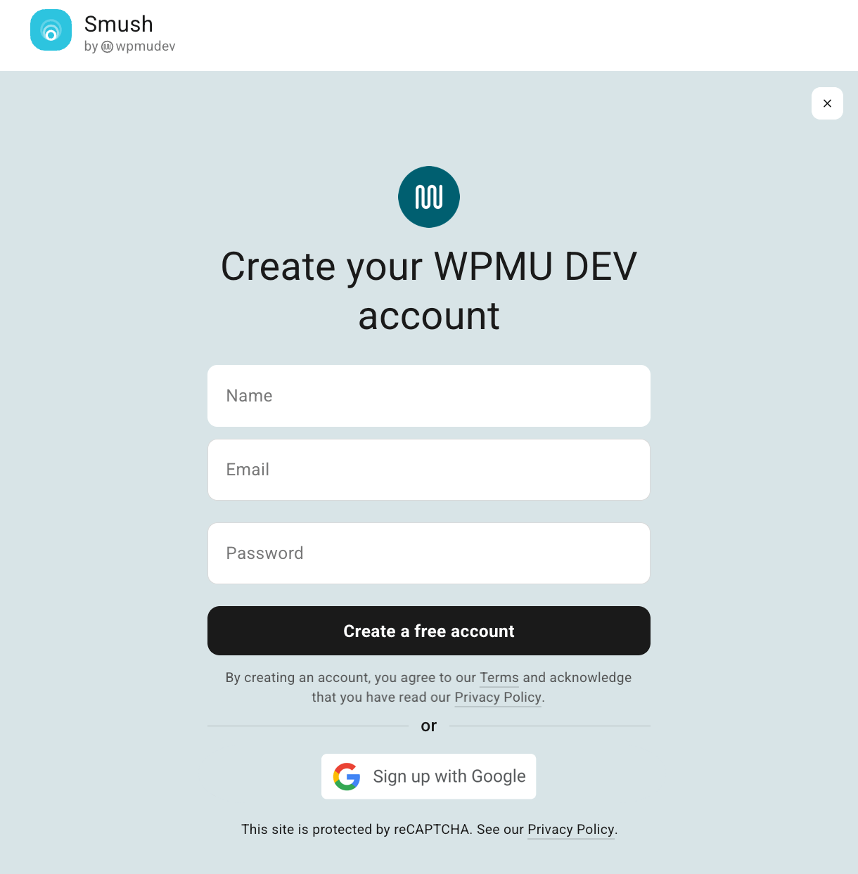WPMU DEV account sign up from