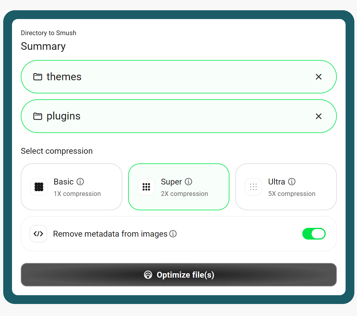 Directories to Smush panel