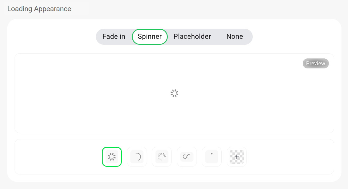 Lazy load spinner animation