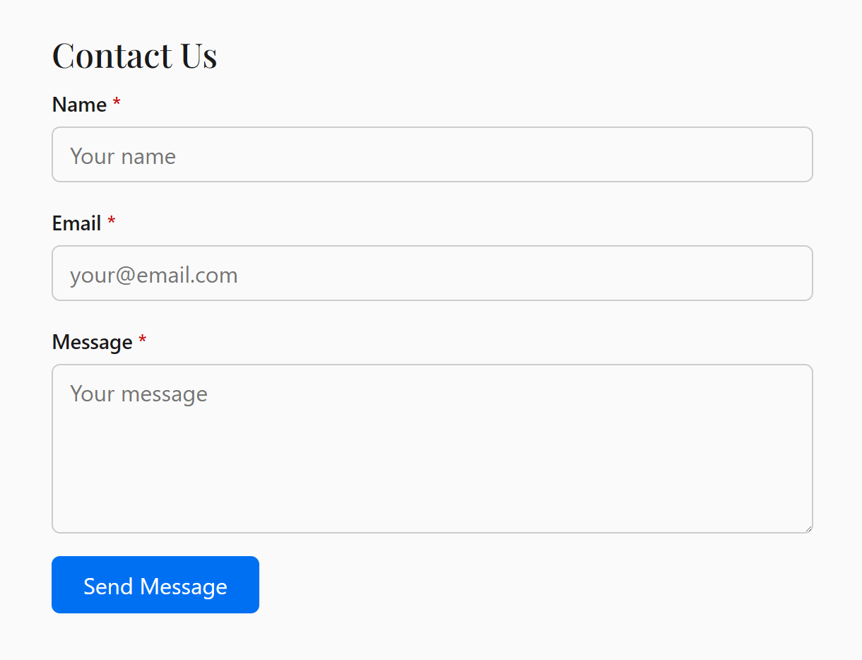 EmDash contact form