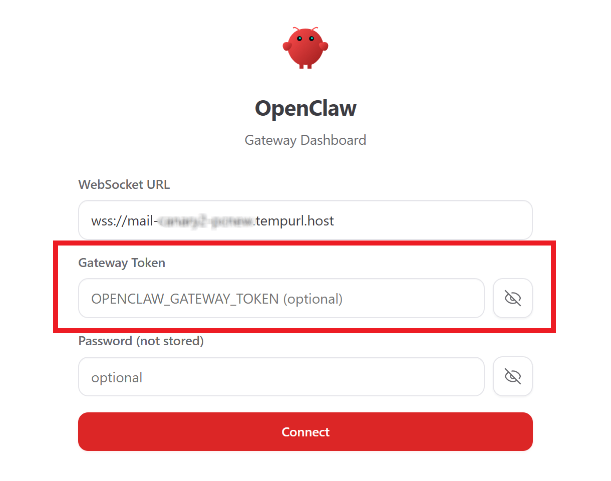 Log into an OpenClaw site with a gateway token