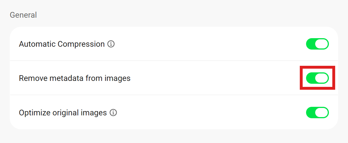 Strip metadata from images
